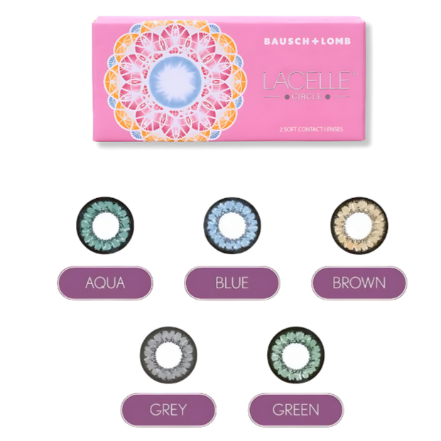 Bausch & Lomb Lacelle Circle Color Contact Lenses - Aqua (2 Lenses/Box) - Optico Eyewear