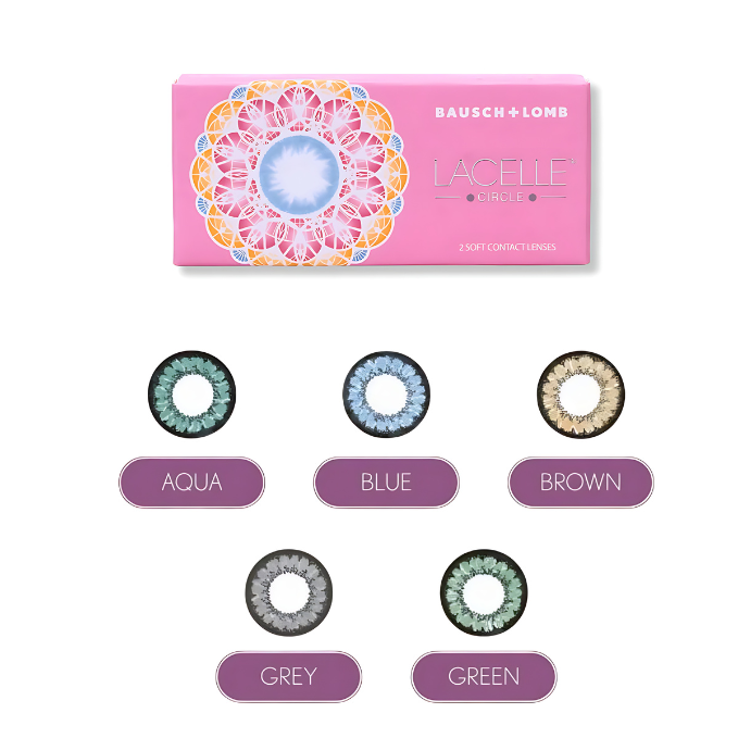 Bausch & Lomb Lacelle Circle Color Contact Lenses - Green (2 Lenses/Box) - Optico Eyewear